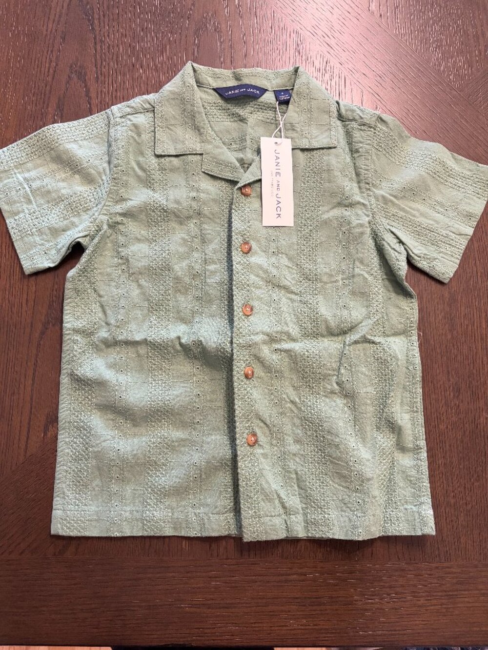 Boys Size 4 Button Down, Janie and Jack, NWT